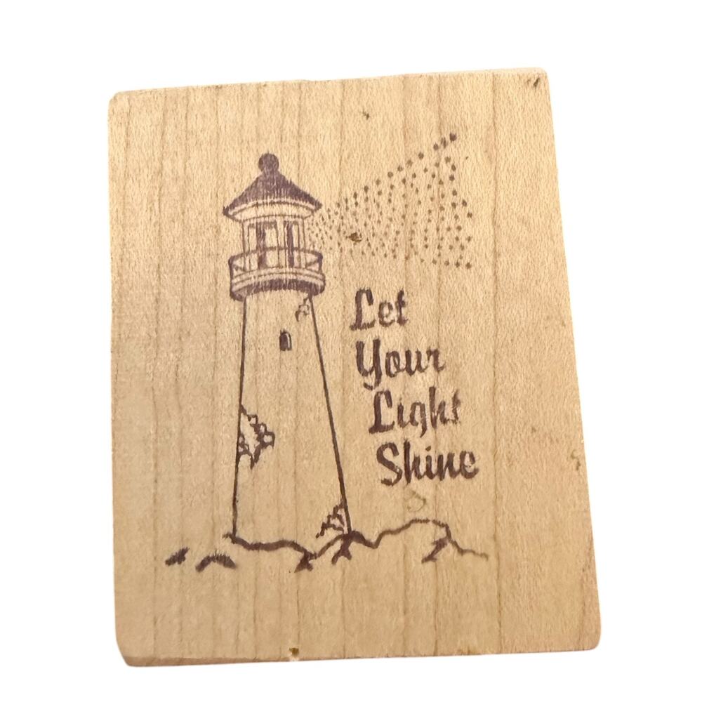 Let Your Light Shine LIghthouse Beach Unbranded Rubber Stamp